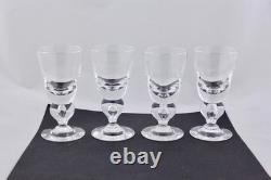 Set Of 4 Steuben Crystal Baluster Teardrop Stem 5 Wine Glasses