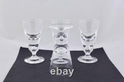 Set Of 4 Steuben Crystal Baluster Teardrop Stem 5 Wine Glasses