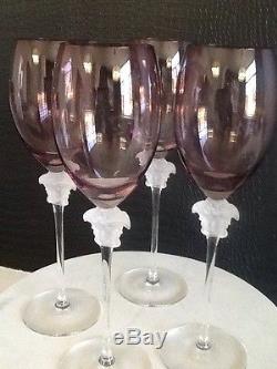 Set Of 4 VERSACE MEDUSA WINE GLASSES. ROSENTHAL 10 1/4
