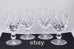 Set Of 4 Waterford Crystal Donegal 4-3/4 Claret Wine Glasses #1 Mint