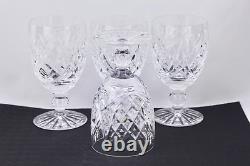 Set Of 4 Waterford Crystal Donegal 4-3/4 Claret Wine Glasses #1 Mint