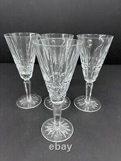 Set Of 4 Waterford Crystal Glenmore Fluted Wine Glasses 7 1/8