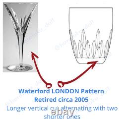 Set Of 4 Waterford Crystal LONDON Wine Glasses Flared Trumpet Retired