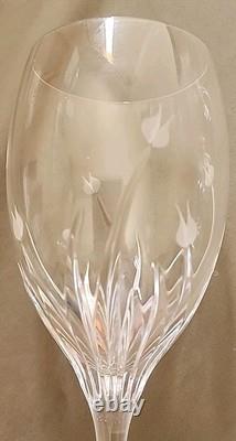 Set Of 5 DAVINCI Pisa Floral Etched Crystal Wine Glasses, Red Wine