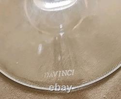 Set Of 5 DAVINCI Pisa Floral Etched Crystal Wine Glasses, Red Wine