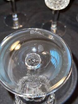 Set Of 5 Older Waterford Crystal Alana White Wine Glasses Ireland, Exlnt Cond