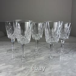 Set Of 5 WATERFORD LISMORE WATER / WINE GOBLETs Crystal 6-7/8 Ireland