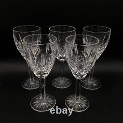 Set Of 5 Waterford Araglin Crystal Wine Glasses Cr2016