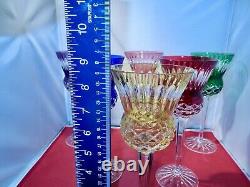 Set Of 6 Ajka Cut To Clear Wine Glasses, 8 1/2 Tall
