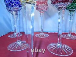 Set Of 6 Ajka Cut To Clear Wine Glasses, 8 1/2 Tall