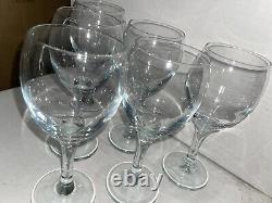 Set Of 6 Clear Crystal Wine Glasses Made In France 5 3/4 Tall 2 3/4 Base 6oz