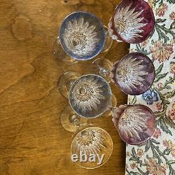 Set Of 6 Crystal Wine Glasses Fains 1930s Lovely Condition