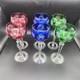 Set Of 6 Crystal Wine Glasses Nachtmann Schliff Schleuder Rose Cobalt Green VTG