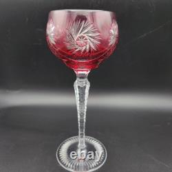 Set Of 6 Crystal Wine Glasses Nachtmann Schliff Schleuder Rose Cobalt Green VTG