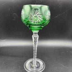 Set Of 6 Crystal Wine Glasses Nachtmann Schliff Schleuder Rose Cobalt Green VTG