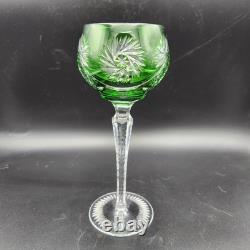 Set Of 6 Crystal Wine Glasses Nachtmann Schliff Schleuder Rose Cobalt Green VTG