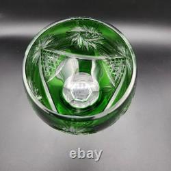 Set Of 6 Crystal Wine Glasses Nachtmann Schliff Schleuder Rose Cobalt Green VTG