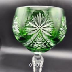 Set Of 6 Crystal Wine Glasses Nachtmann Schliff Schleuder Rose Cobalt Green VTG