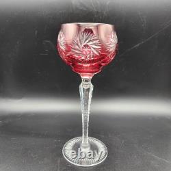 Set Of 6 Crystal Wine Glasses Nachtmann Schliff Schleuder Rose Cobalt Green VTG