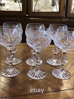 Set Of 6 Edinburgh Crystal Iona Wine Hocks EUC Scotland