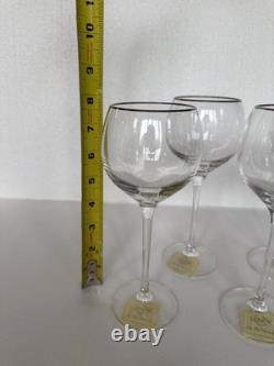 Set Of 6 Lenox Solitaire Full Lead Crystal Wine Glasses