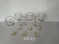 Set Of 6 Lenox Solitaire Full Lead Crystal Wine Glasses