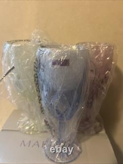 Set Of 6 Marquis by Waterford Brookside Pastel Wine Goblet Crystal Glasses