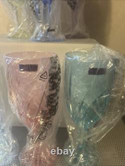 Set Of 6 Marquis by Waterford Brookside Pastel Wine Goblet Crystal Glasses