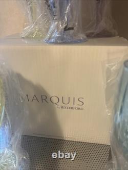 Set Of 6 Marquis by Waterford Brookside Pastel Wine Goblet Crystal Glasses