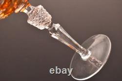 Set Of 6 Nachtmann Amber Cut To Clear 8 Hock Wine Glasses goblets W BOXES