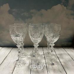 Set Of 6 Rogaska Crystal Wine Glass Country Garden 7.75 Tall