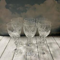 Set Of 6 Rogaska Crystal Wine Glass Country Garden 7.75 Tall