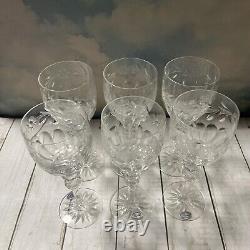 Set Of 6 Rogaska Crystal Wine Glass Country Garden 7.75 Tall