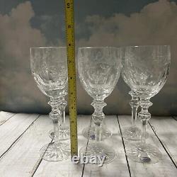 Set Of 6 Rogaska Crystal Wine Glass Country Garden 7.75 Tall