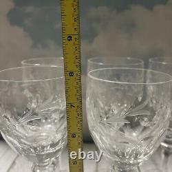 Set Of 6 Rogaska Crystal Wine Glass Country Garden 7.75 Tall