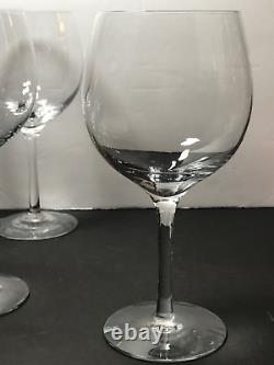 Set Of 6 Tiffany & Co Crystal Pulled Stem All Purpose Wine Glasses 7.75