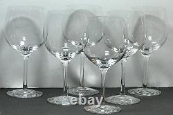 Set Of 6 Tiffany & Co Crystal Pulled Stem All Purpose Wine Glasses 7.75