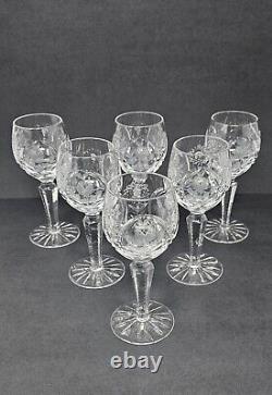 Set Of 6 Vintage Sears Country Rose Etched Gray Cut Crystal Wine Glasses