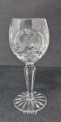 Set Of 6 Vintage Sears Country Rose Etched Gray Cut Crystal Wine Glasses