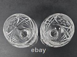 Set Of 6 Vintage Sears Country Rose Etched Gray Cut Crystal Wine Glasses