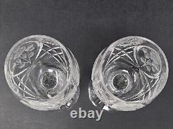 Set Of 6 Vintage Sears Country Rose Etched Gray Cut Crystal Wine Glasses