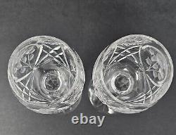 Set Of 6 Vintage Sears Country Rose Etched Gray Cut Crystal Wine Glasses