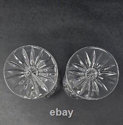 Set Of 6 Vintage Sears Country Rose Etched Gray Cut Crystal Wine Glasses