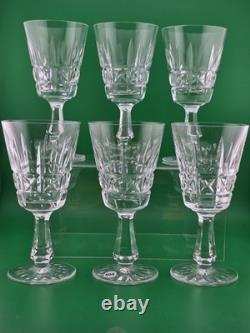 Set Of 6 Vintage Waterford Kylemore Crystal Claret Wine Glasses, 6 in high. VG
