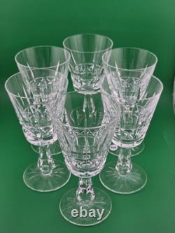 Set Of 6 Vintage Waterford Kylemore Crystal Claret Wine Glasses, 6 in high. VG