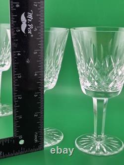 Set Of 6 Vintage Waterford Kylemore Crystal Claret Wine Glasses, 6 in high. VG