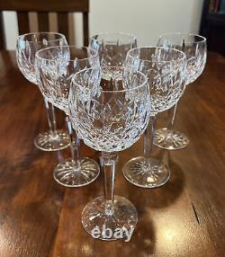 Set Of 6 Vintage Waterford Lismore Balloon Hock Wine Glass 7 3/8tall 2 7/8 D