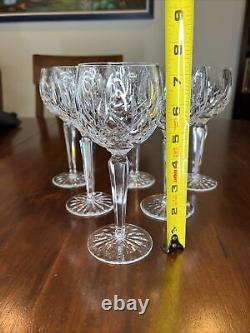 Set Of 6 Vintage Waterford Lismore Balloon Hock Wine Glass 7 3/8tall 2 7/8 D