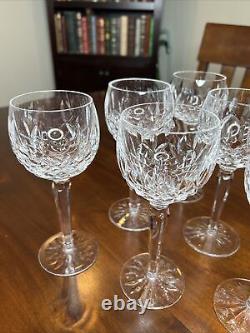 Set Of 6 Vintage Waterford Lismore Balloon Hock Wine Glass 7 3/8tall 2 7/8 D