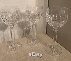 Set Of 6 WATERFORD LISMORE CUT CRYSTAL BALLOON WINE GLASSES GLASSWARE 7.5